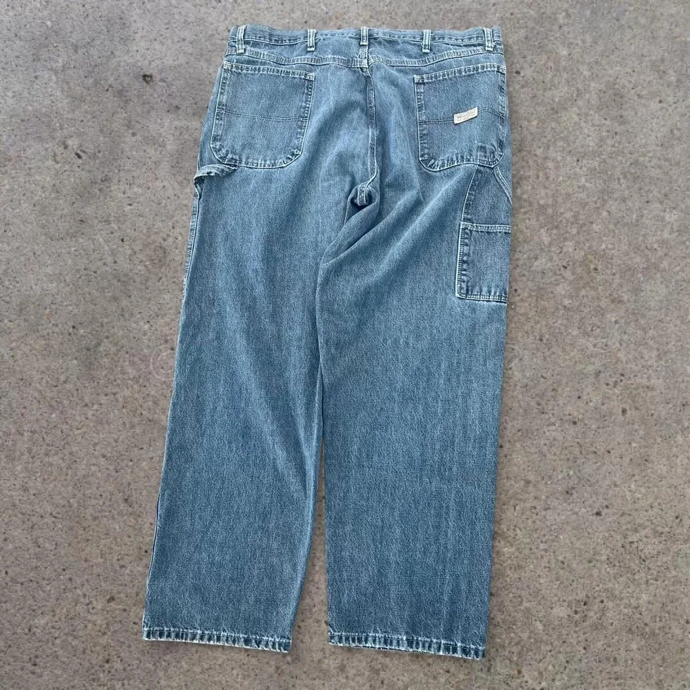 Wrangler Carpenter Jeans Men's Wide Leg Baggy Y2K 2000s Workwear Utility  Skater